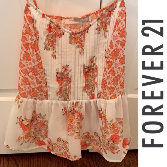 FLORAL PEPLUM SPAGHETTI STRAP TOP - Picture 1 of 2